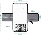 Lekebaby Nappy Changing Mat Portable Travel Mats with Wipe-Pocket Cow Stria view 4