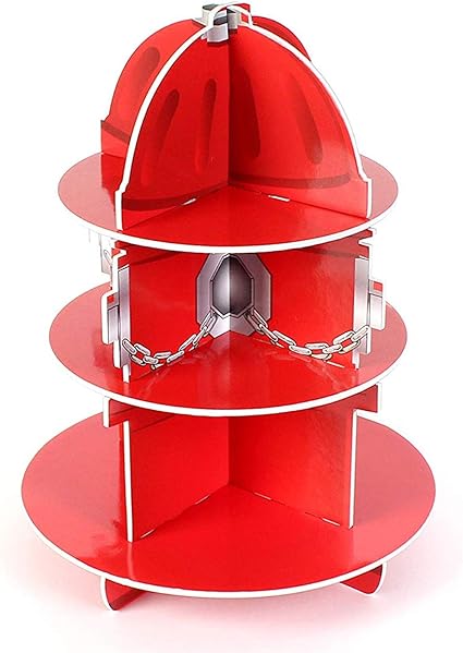 Amazon Com Kicko Red Fire Hydrant Cupcake Stand Holder 3 Tier