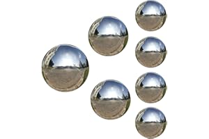 JforSJizT 7pcs 4x2.5in/2x3in/1x3.9in Diameter Gazing Ball,Silver Stainless Steel Polished Reflective Smooth Garden Sphere Globe Mirror,Colorful and Shiny Addition to Any Garden or Home