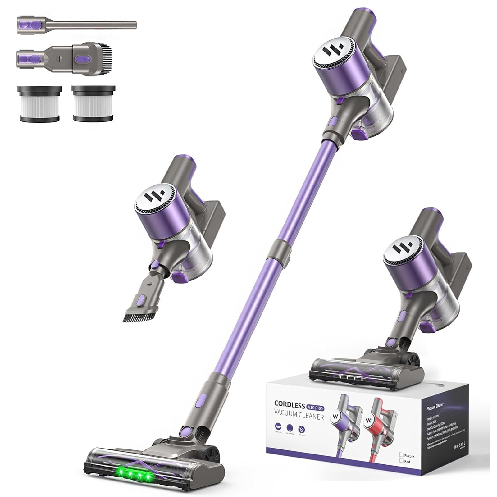 Photo 1 of ***FOR PARTS ONLY - NO RETURNS - SALE FINAL*** MBTTODF Cordless Vacuum Cleaner,Vacuum Cleaner for Home with Brushless Motor,Lightweight Stick Vacuum with Self-Standing and Touch Screen,Hardwood Floor Vacuum for Pet Hair,Carpets,Tile(Purple)