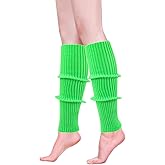ONUPGO Leg Warmers for Women 80s Party Accessories 80s Neon Knit Ribbed Leg Warmers Girls Junior Winter Leg Warmers Socks