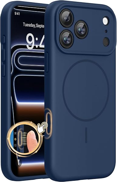 Miracase Magnetic for iPhone 17 Pro Case, Compatible with MagSafe, Integrated Silicone Camera Control Cover, 3.0mm Thicken Sh