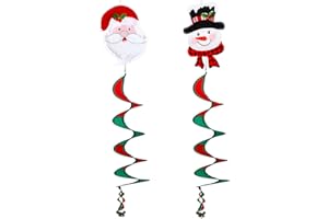 NOVWANG 2 Pcs Christmas Wind Spinners, 40 Inch Christmas Santa Snowman Wind Spinners Winter Outdoor Hanging Decorations for Holiday Indoor Outdoor Yard Patio Lawn Garden Decor