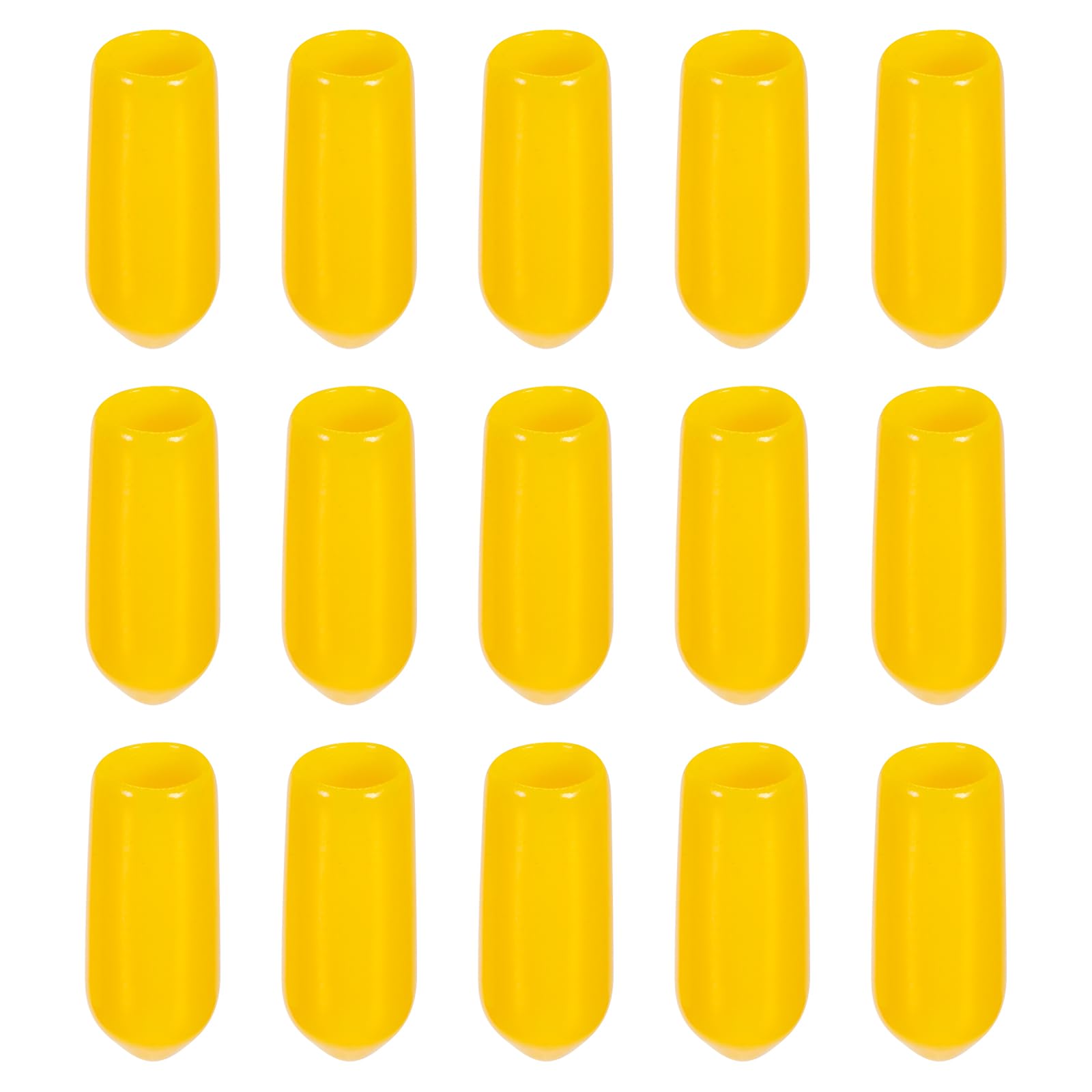 Rebower 200 Pack Screw Thread Protector Cover Rubber End Caps, [for Screw, Bolt, Rod End Cap] - 3/16 inch(5mm) inner dia/Yellow