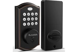 Keyless Entry Door Lock - Electronic Deadbolt Lock with Keypads, Auto Lock, 50 User Codes, Security Waterproof Smart Lock Easy to Install, Ideal for Front Door, Home Use, Apartment - ELAMOR M19 ORB
