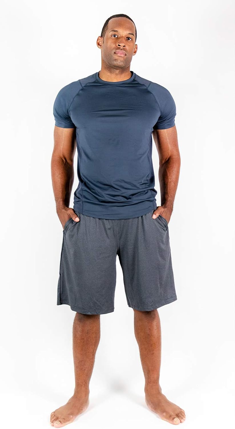 DEVOPS Men's 2-Pack Loose-Fit 10" Workout Gym Shorts with Pockets: Clothing