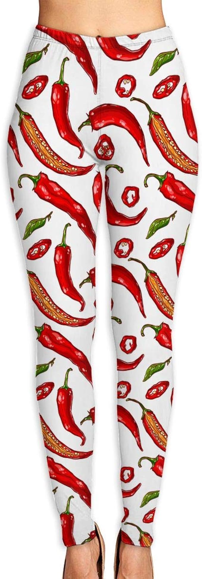 Women's Colorful Spicy Chili Peppers Leggings Yoga Long