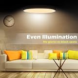 LightingWill 12in LED Flush Mount Ceiling Light 24W 3200LM 2800K Warm White view 7