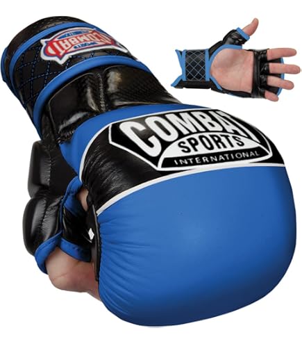 Combat Sports MMA Safety Sparring Gloves (Blue-Black, Regular