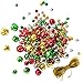 Shappy 208 Pieces Craft Bells Christmas Jingle Bells with Golden Silk Thread for Holiday Festival Party Decoration, 10, 15, 20, 25 mm, Assorted Colors