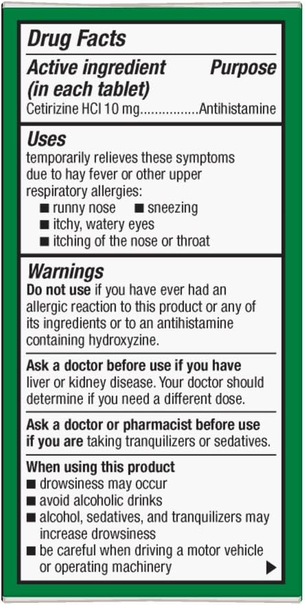  Basic Care All Day Allergy, Cetirizine Hydrochloride Tablets, 10 mg, Antihistamine, 90 Count: Health & Personal Care