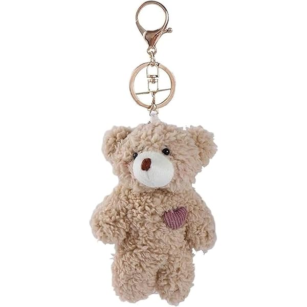 Miokkley Cute Teddy Bear Keychain for Backpack, 5