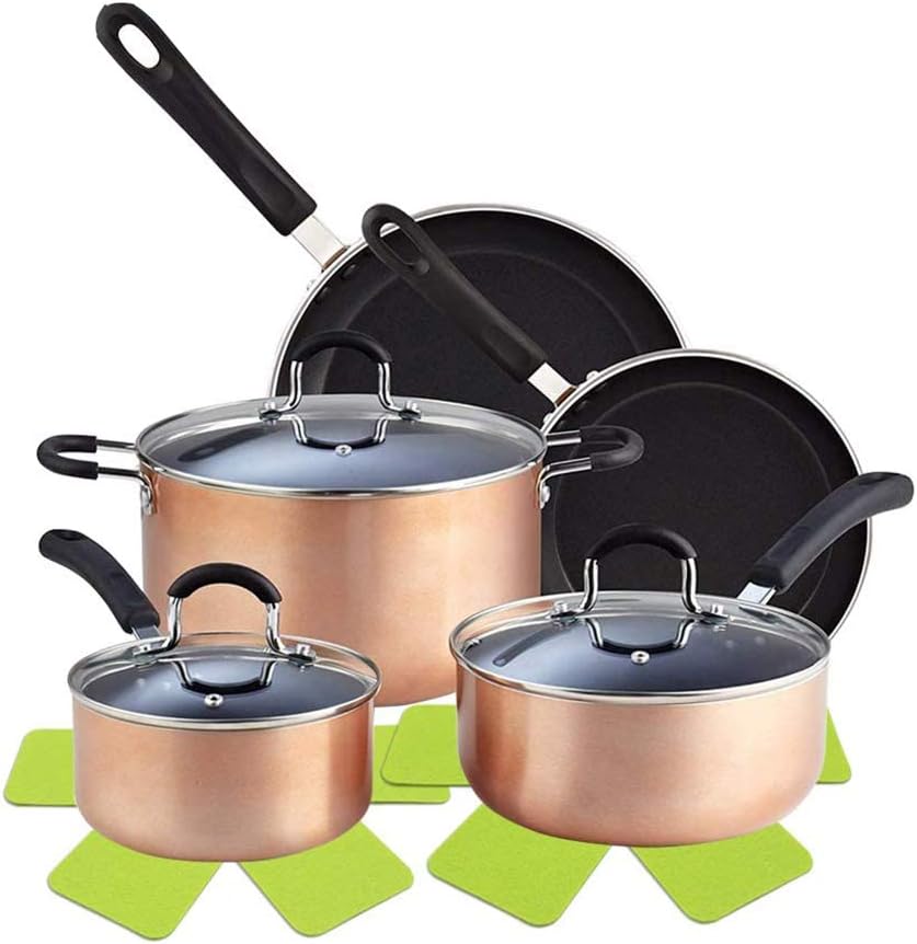 Pot and Pan Protectors, Set of 16 and 4 Different Sizes, Green Flower Pot Separation pad/Stacked pots and Pans pad/Pot partition Protection pad, Used to Protect and Separate pots and Pans - Image 5