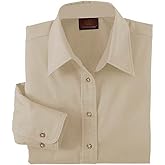 Harriton M500W Ladies L-Sleeve Shirt Stone Medium