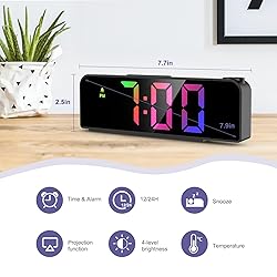 JXTZ Projection Alarm Clock, Alarm Clocks with