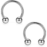 SCERRING 2-8PCS 14G G23 Titanium Horseshoe Septum Ring Nose Rings Hoop Helix Daith Cartilage Tragus Earrings Nipple Eyebrow Body Piercing Jewelry 8mm 10mm 12mm 14mm 16mm