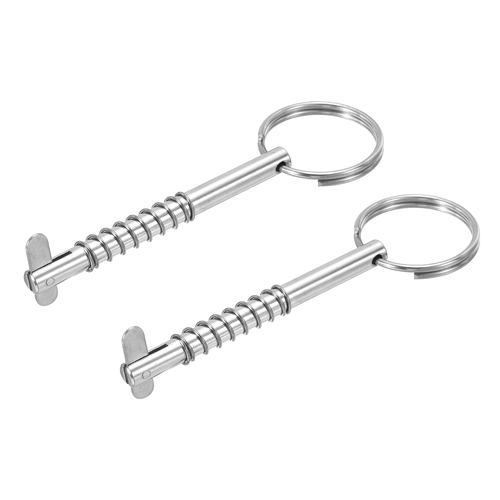 PATIKIL 316 Stainless Steel Quick Release Pin 2 Pack Bimini Top Pin Usable Length 2.56", Total Length 3", Dia 0.25" Boat Marine Hardware with Drop Cam & Spring for Deck Boat Bimini Top