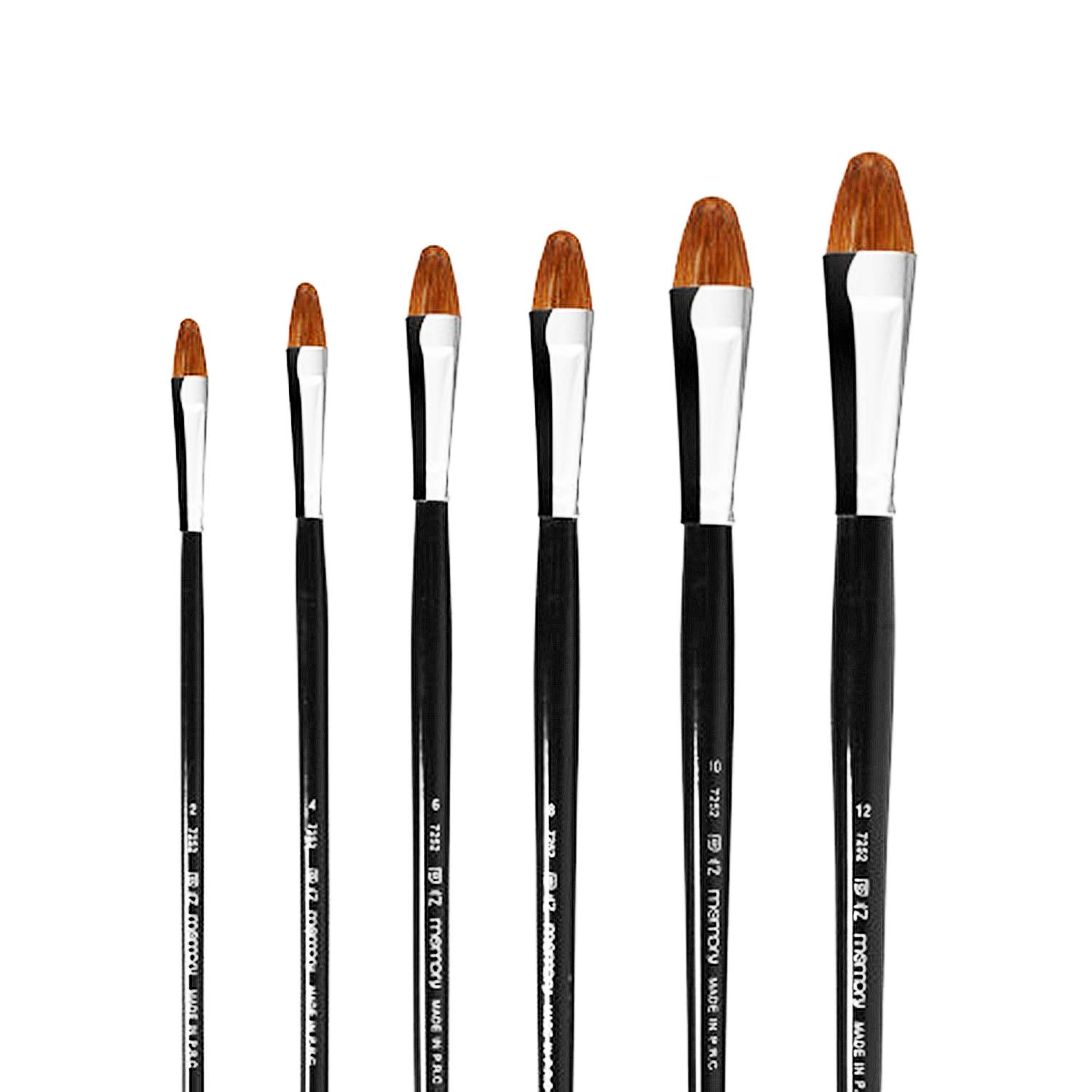 6 Pcs Paint Brush Set Artist Brush Made of Premium Red Sable Hair for Acrylic Painting Watercolor Painting Oil Painting Perfect for Beginners Artists and Children Long Wooden Handle