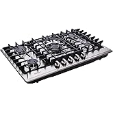 30 Inch Gas Cooktop Built-in 5 Burners Stainless Steel Gas Stovetop LPG/NG Convertible Dual Fuel Gas Hob DT5703
