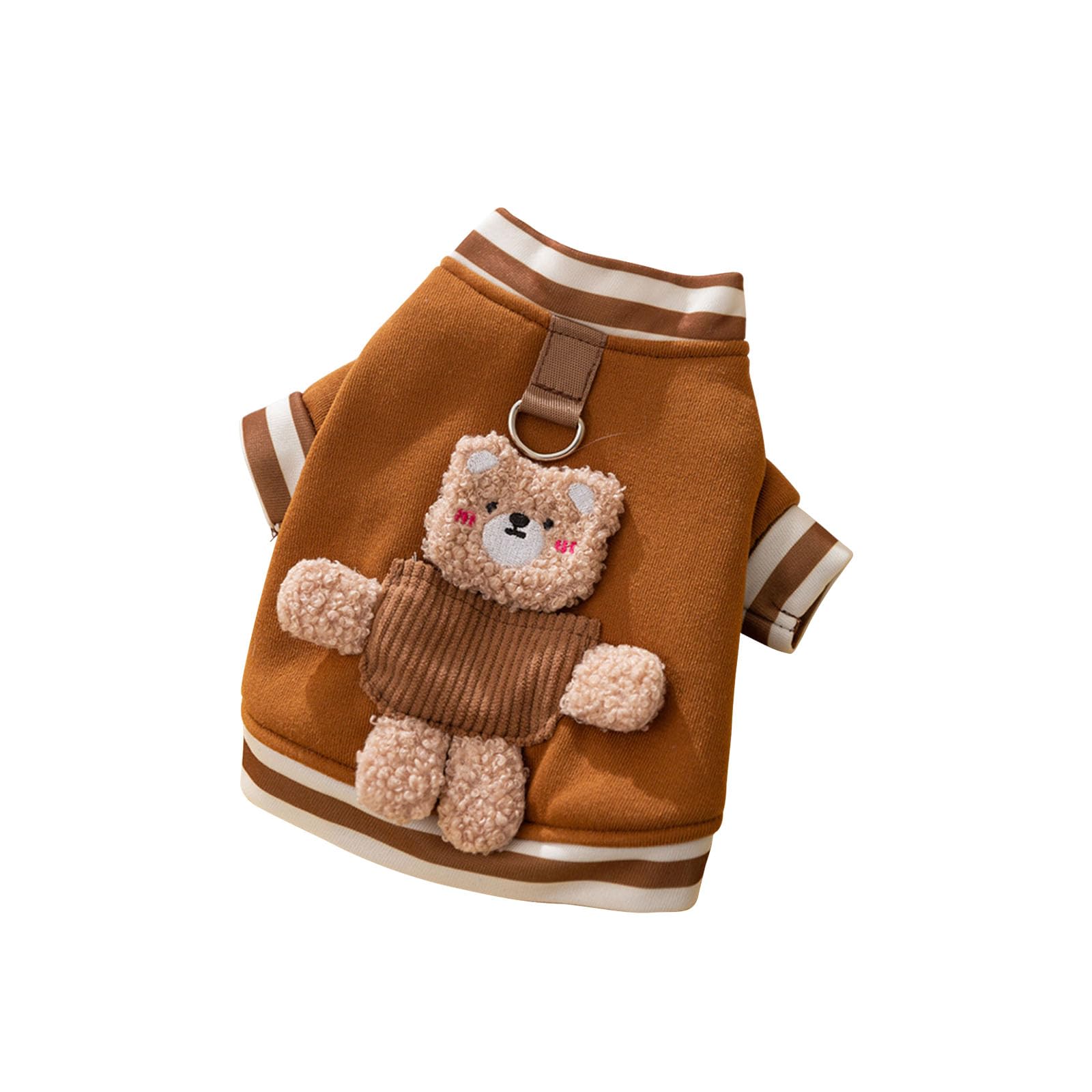 Galatée Dog Sweater, Dog Clothes With D-Ring, Winter Warm Dog Sweater Jacket Coat, Small Dog Pullover Sweater, Soft Sweatshirt For Small Dogs Cat(XS, Brown)
