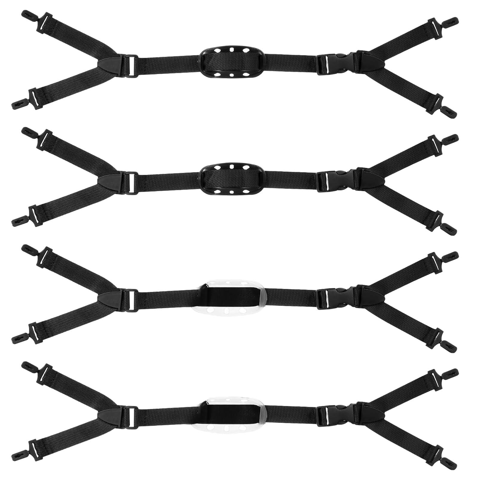 4-Point Hard Hat Chin Strap, Universal Safety Helmet Strap Replacement with Quick Clip Design, White Adjustable Chin Strap for Hard Hats (4 Pcs)