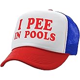 I Pee in Pools - Funny Dare Gag Gift Joke - Vintage Retro Style Trucker Cap Hat