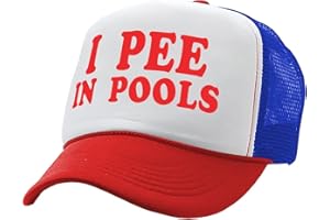 THE GOOZLER I Pee in Pools - Funny Dare Gag Gift Joke - Vintage Retro Style Trucker Cap Hat