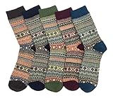 Men's Warm Colorful Winter Socks (5 Pairs) (Stripes), Men's U.S. Shoe Sizes 6-10