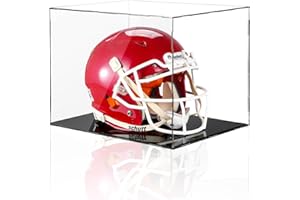 AUCARE Football Helmet Display Case Full Size, Clear Acrylic Football Helmet Case Display Case with UV Protection Full Size Helmet Display Case for Football Helmet