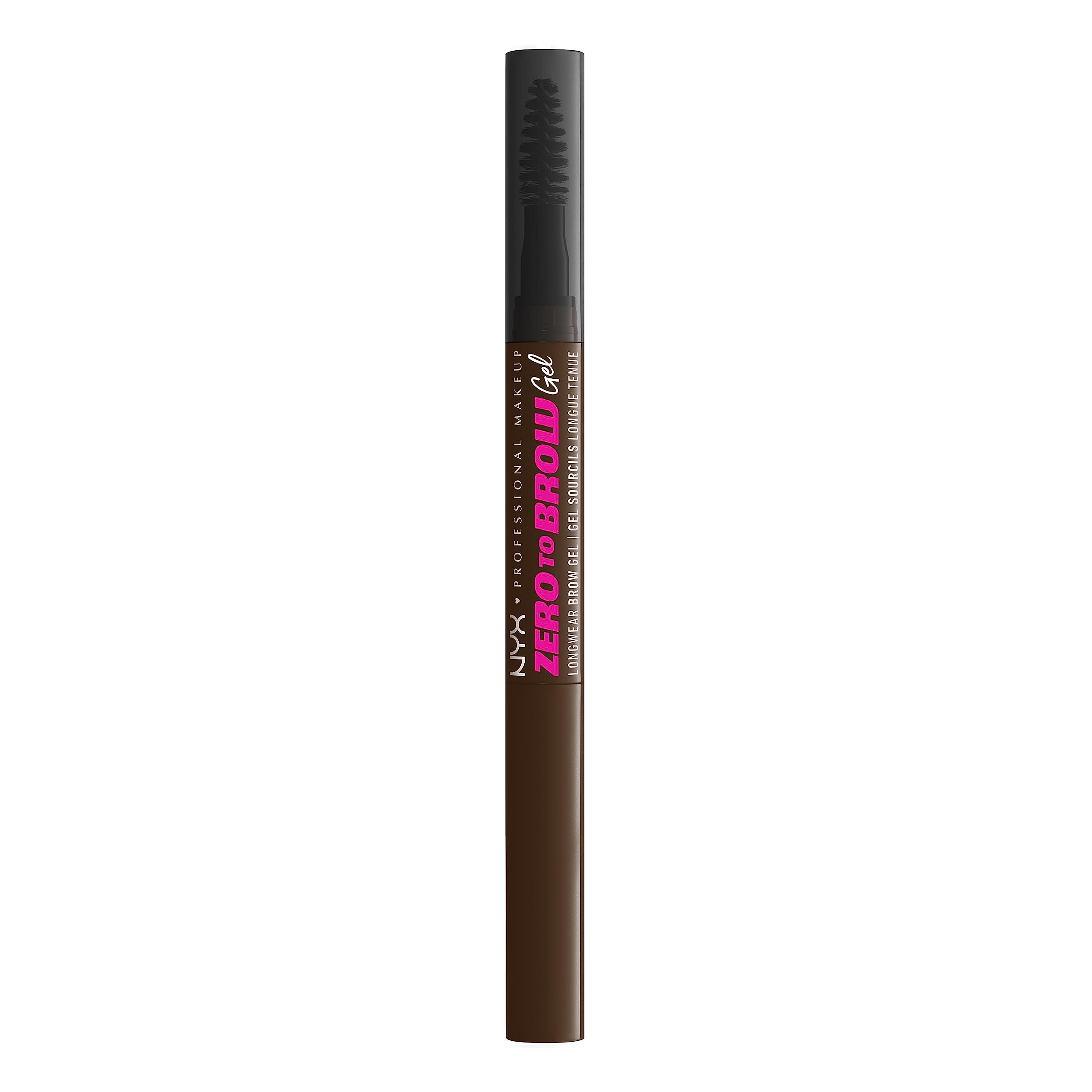 NYX Professional Makeup Longwear Vegan Tinted Liquid Eyebrow Gel, Natural Look Brow Mascara, Up to 2 Day Wear, Transfer-, Fade- and Smudge-Resistant, Zero to Brow, Shade: 07 Espresso