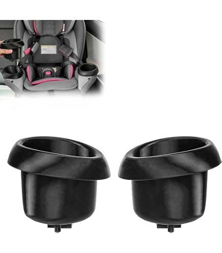 Replacement Cup Holder for Evenflo Revolve360, 2 Pack Durable Drink Holders Accessories Fit Revolve 360 Rotational Car Seat, Left Right Symmetric Parts (Black), Cup Holders