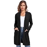 TownCat Womens Lightweight Cardigan with Pocket, Long Sleeve Open Front Casual Loose Cardigans for Women