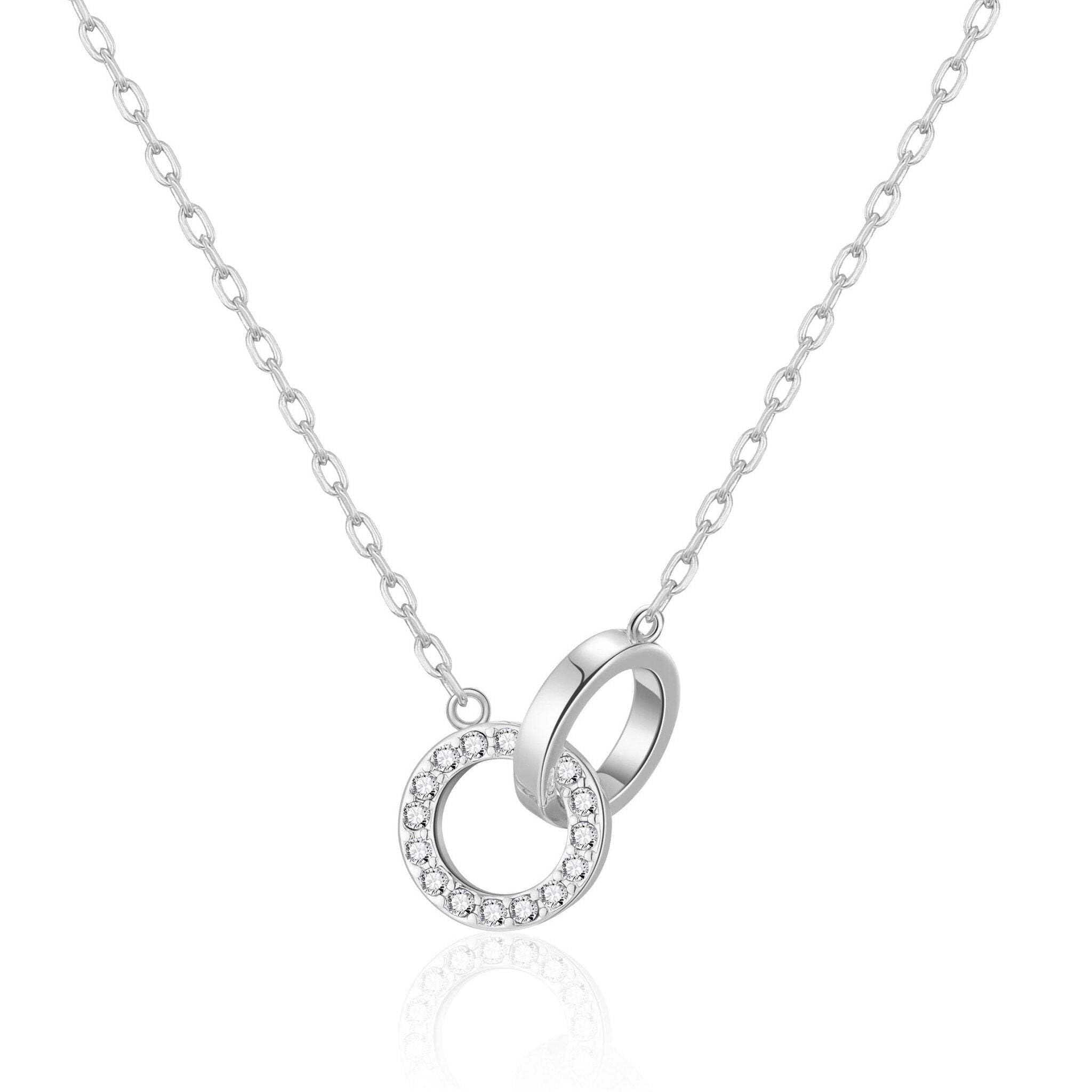 Philip Jones Circle Link Necklace Created with Zircondia® Crystals