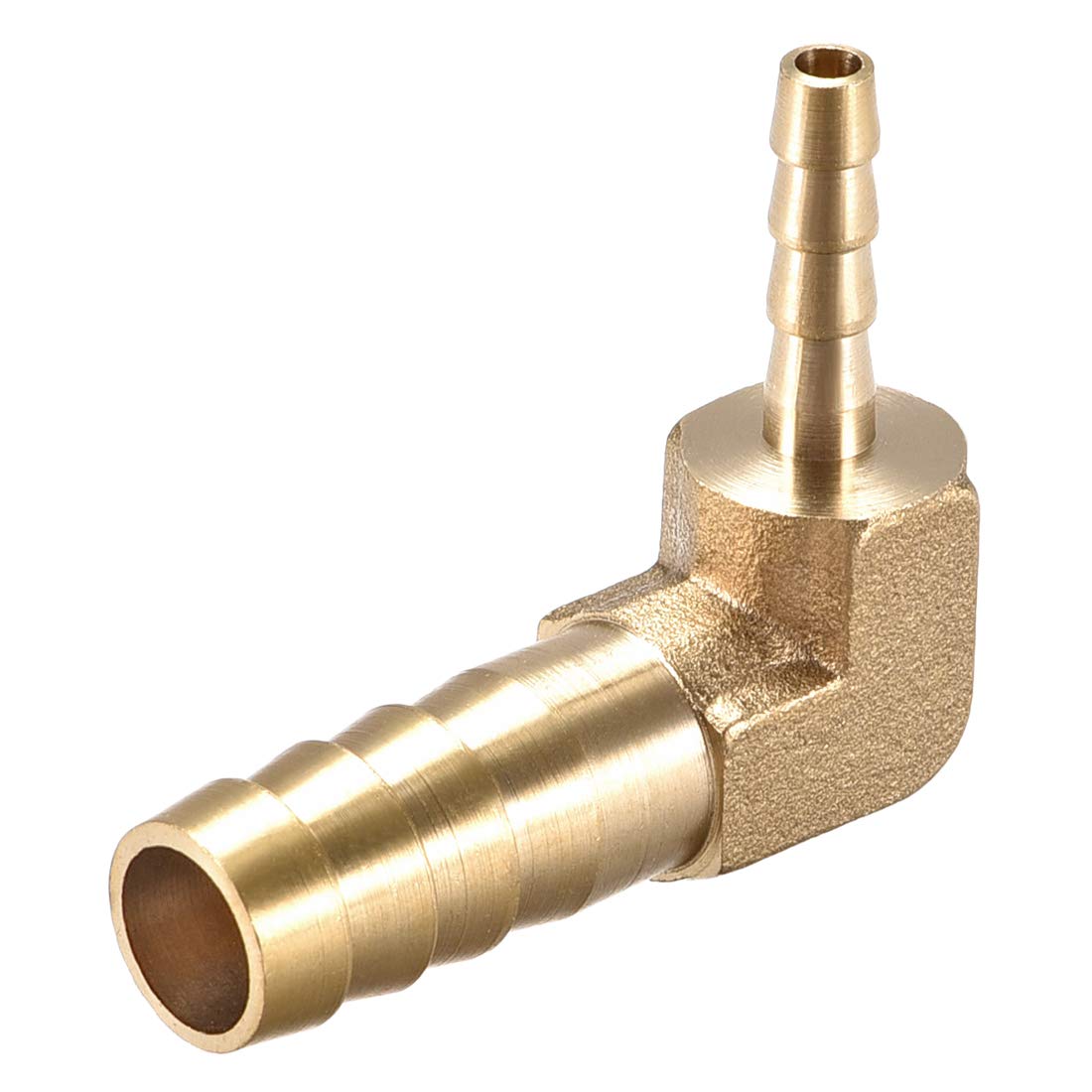 sourcing map 10mm to 4mm Barb Brass Hose Fitting 90 Degree Elbow Pipe Connector Coupler