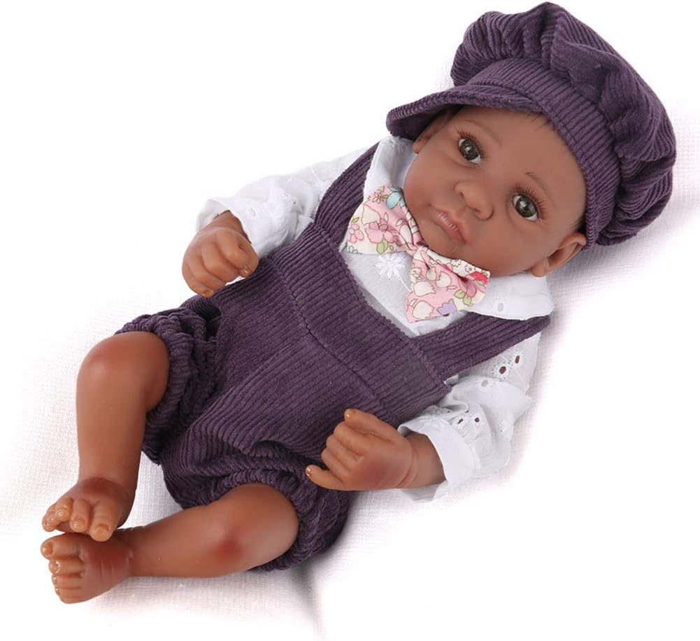 Prezzo Candyana Reborn Baby Mini Bambole Marrone Occhi Aperti Full Silicone 11 Pollici 28cm Neonato Afro-Americano Bambini Playhouse da Collezione Bambole Giocattolo Offerte
