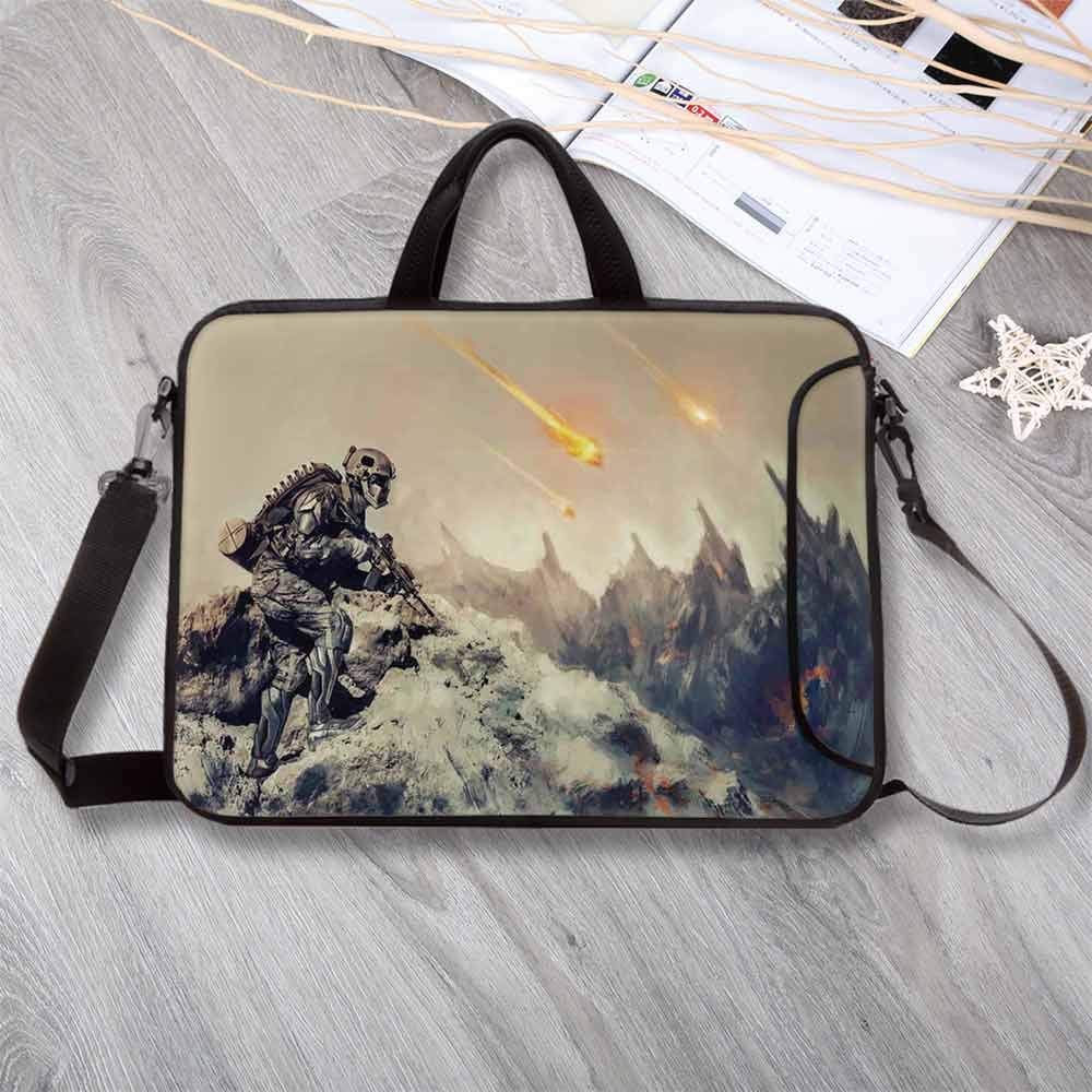 Amazon Com Outer Space Decor Portable Neoprene Laptop Bag Futuristic Mechanical Armed Soldier In Battle Alien Planet Save The World Laptop Bag For Travel Office School 14 6 L X 10 6 W X 0 8 H Computers Accessories