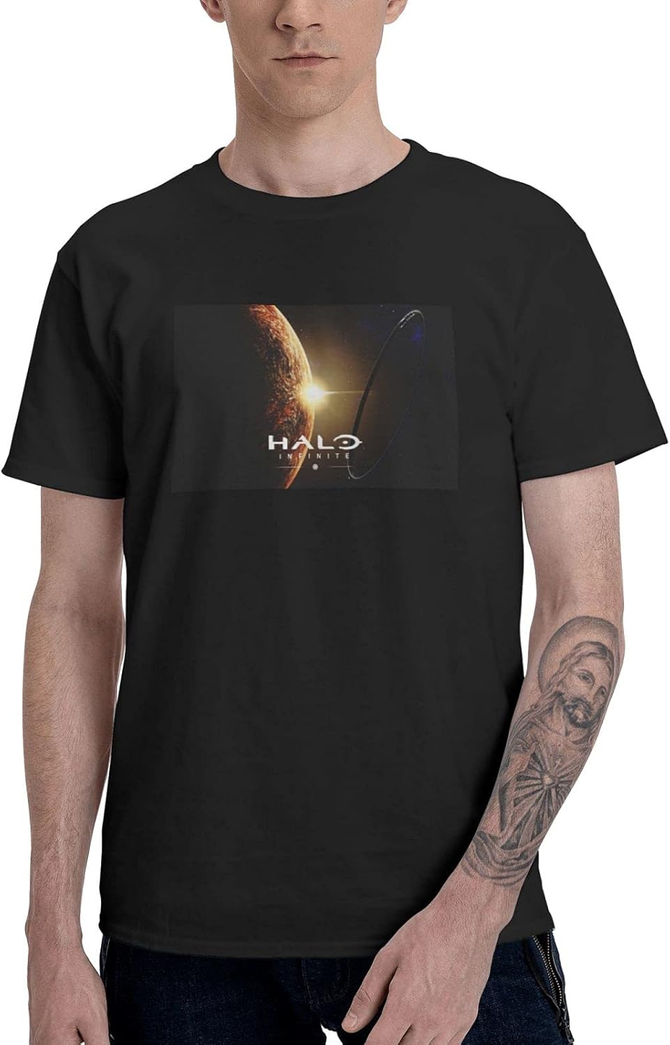 Inaayayi T-Shirt Halo Video Game Gamer Player Men's Short Sleeve T Shirt Fashion Baseball Shirts 