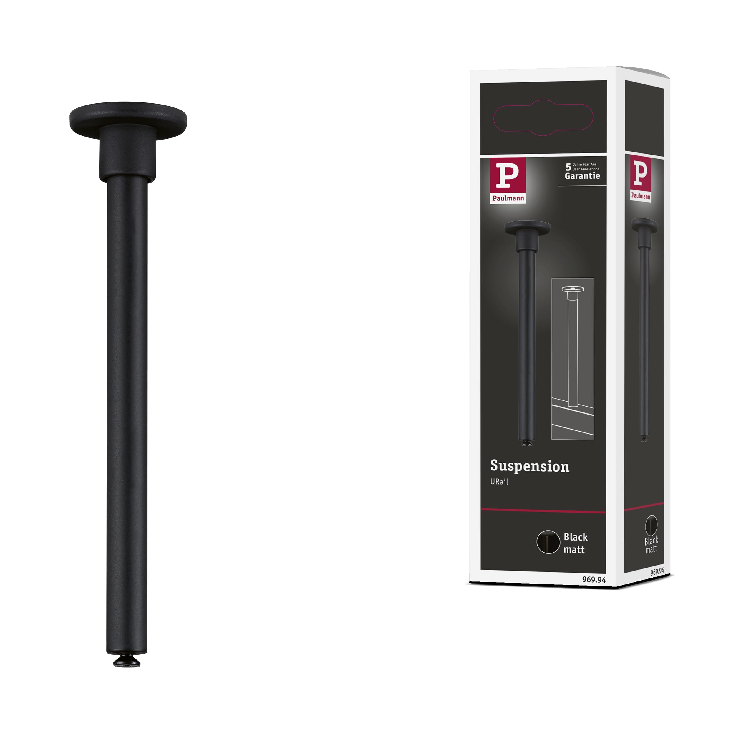 Paulmann 96994 rail suspension URail accessory 105mm black matt rail system — image 1