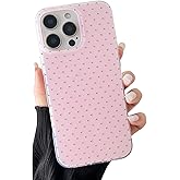 CHEDEMK Compatible with iPhone 13 Pro Max Case, Fashion Cute Aesthetic Polka Dot Pattern Cover for Women, Shockproof Slim Soft TPU and Hard PC Protective Phone Case for iPhone 13 Pro Max 6.7"- Pink