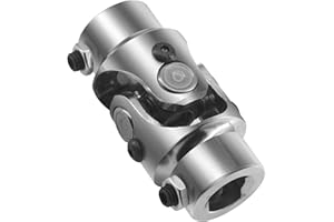 GLOCRORET 3/4 "DD x 3/4 "DD Steering U Joint Nickel Coated Universal Steering Shaft Coupler Chrome