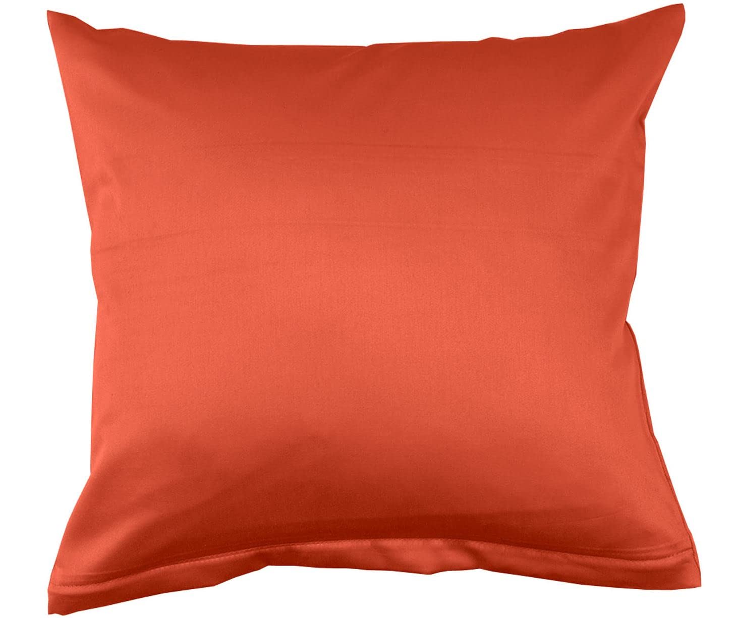 Bassetti 9324572 Plain Cushion Cover for Bed Linen 100% Cotton Sateen in Tangerine 1191 Dimensions: 80 x 80 cm