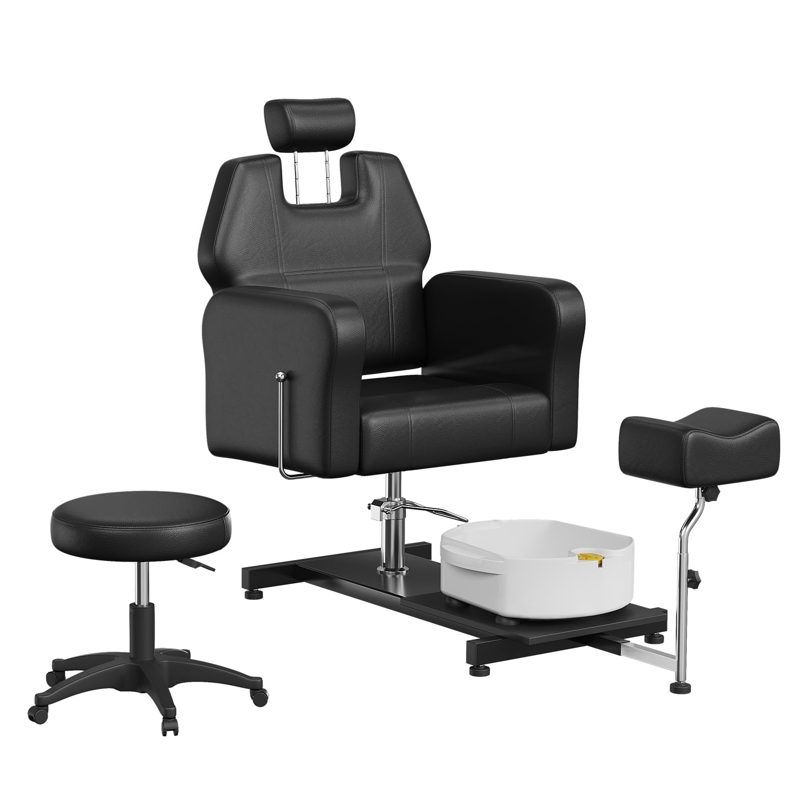 Photo 1 of *USED*
SLEKVERSA Pedicure Chair, Hydraulic Adjustable Pedicure Chair with 360° Rotation, Salon Pedicure Station with Foot Basin & Rolling Stool for Nail Technicians & Spas