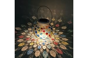 MAOTOPCOM Color Changing Solar Powered Mosaic Glass Ball Light, IP65 Waterproof Garden Outdoor Table Lamps, Decorative Night Light for Patio, Yard, Room & Ideal Gift for Women/Girls