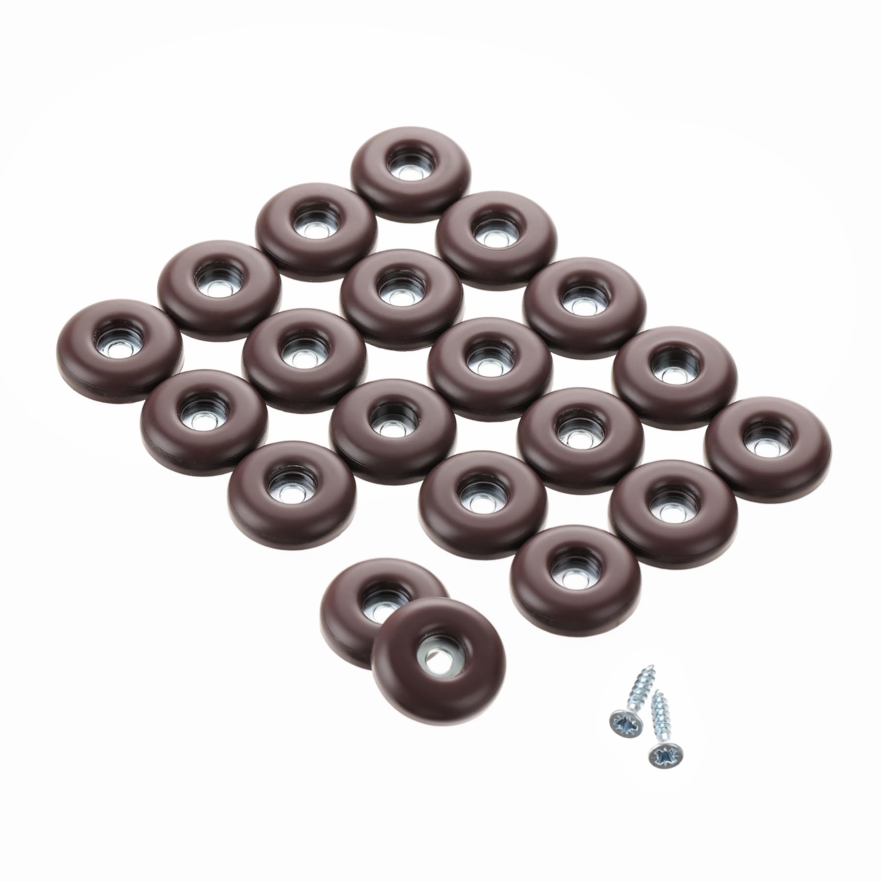 Photo 1 of 3/4" Screw on Furniture Sliders-Furnigear Heavy Duty PTFE (Teflon) Chair Leg Slides Glides Move Your Furniture Easy & Safely - Best Floor Protector(Brown-20pack)