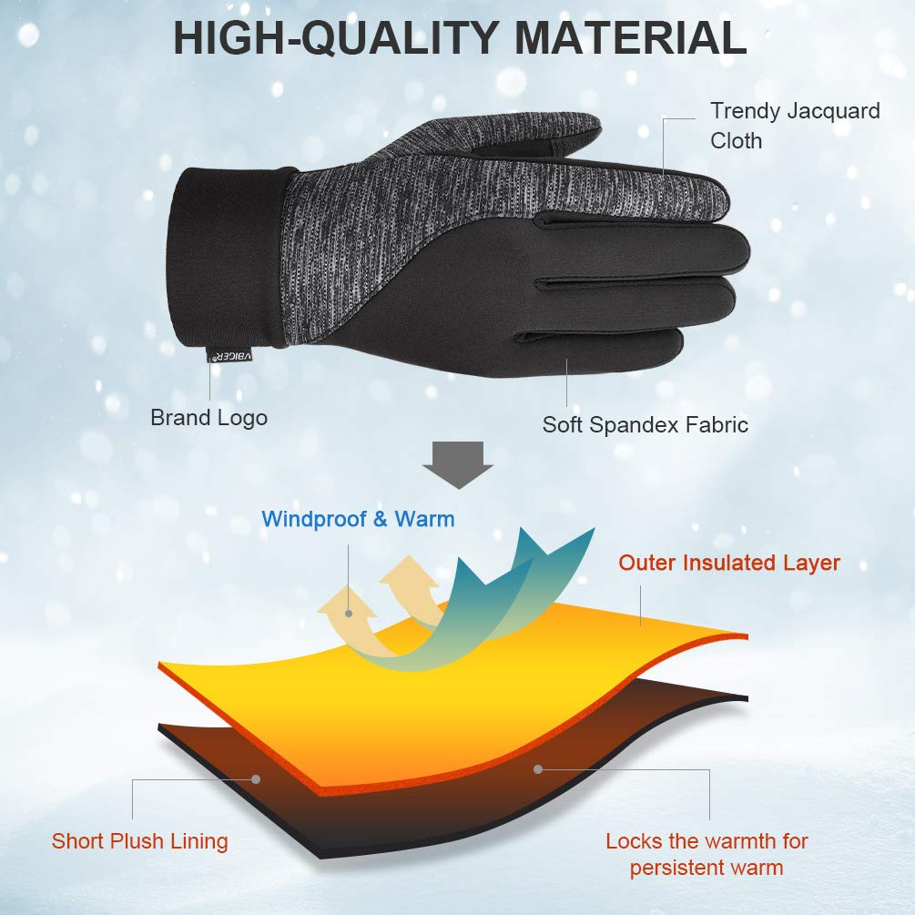 Winter Gloves Touch Screen Gloves Anti-slip Cycling Gloves Driving Gloves for Men Women
