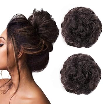 Amazon Com Stamped Glorious Messy Bun Hair Scrunchies 2pcs Messy