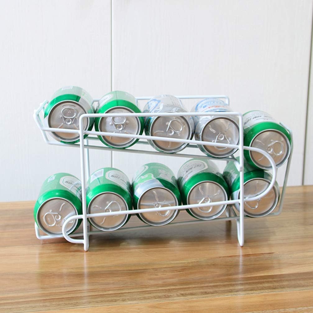 HEMOTON Refrigerator Soda Can Dispenser Beverage Holder Fridge Organizer Bins Can Rack Food Pantry Storage Holder for Kitchen Countertops 34.5x14.5x18.5 cm - Image 5
