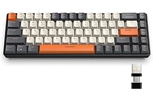 MAGIC-REFINER RK68 60% Wireless Mechanical Keyboard, Bluetooth 5.0/2.4GHz with Dual Mode 2-in-1 Receiver, Compact 68-Key Hot Swappable Gaming Keyboard, Linear Red Switch for PC Mac Xbox Smartphone