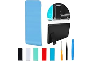 CTHTBZ 4PCS Replacement Kickstand Bracket Holder for Nintendo Switch Console, Soft Touch Plastic Back Kick Stand Compatible with Nintendo Switch With Repair Tool Kit Part Screw (Yellow-Black-RedBlue)