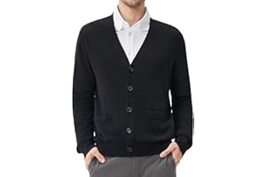 GENUWII Men's Cardigan Sweater Lightweight Classic Button Up Knitted Sweater Fall Winter Outwear Pullover